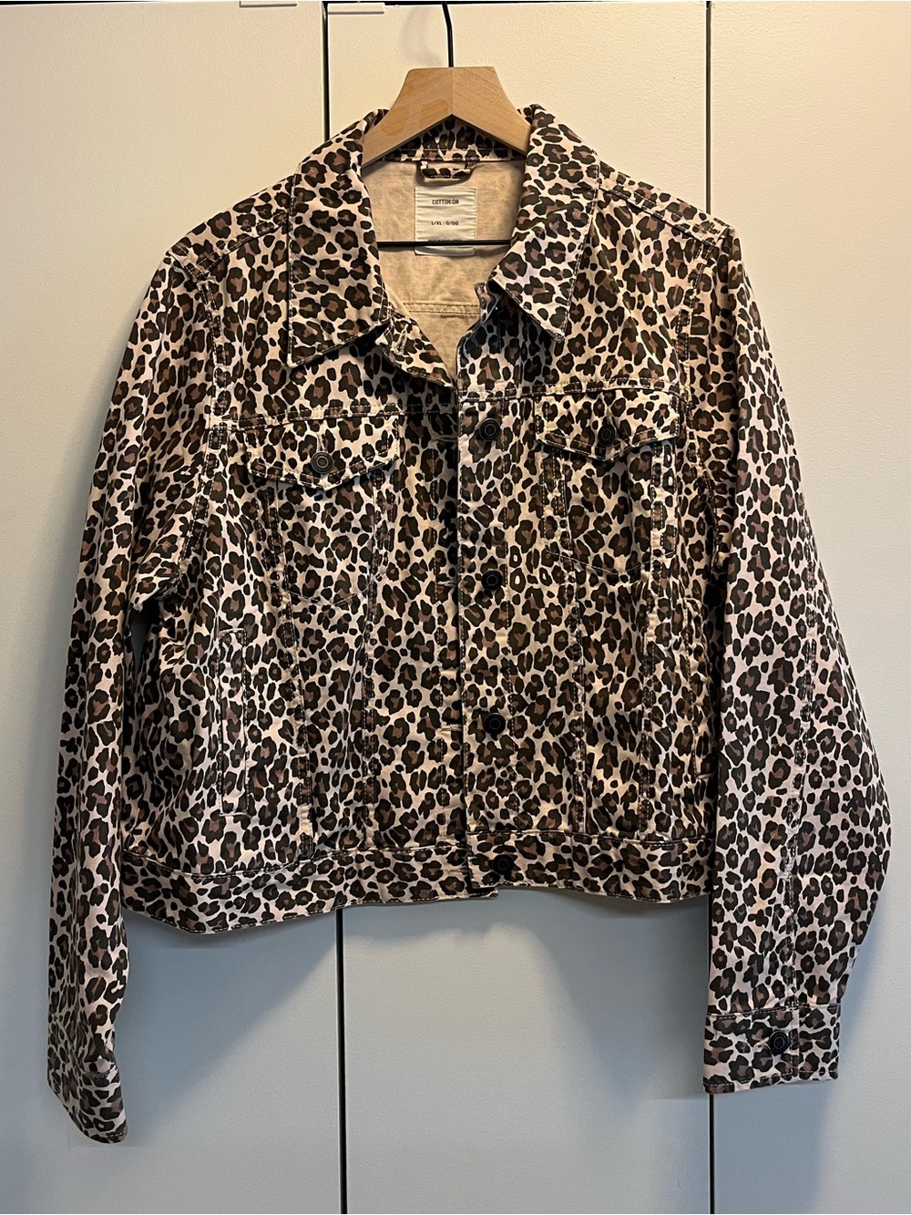 Cotton On Leopard Print Jean Jacket XL